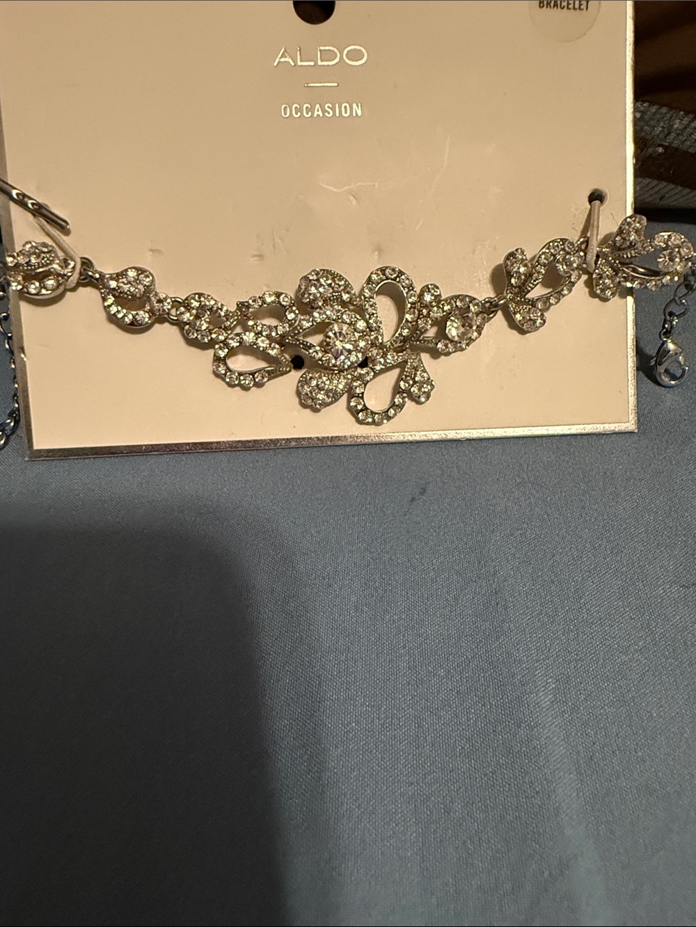 ALDO Gold Crystal Floral Bracelet